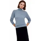 Falke Pure Cashmere Damen Pullover, XS, Blau, Uni, Kaschmir