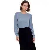 Falke Pure Cashmere Damen Pullover, XXL, Blau, Uni, Kaschmir