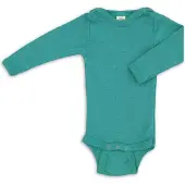 Engel - Baby-Body Langarm Mit Druckverschluss Schulter - Merinounterwäsche Gr 50/56 türkis
