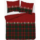 Detexpol Bettwäsche, Flanellbettwäsche, warm, für den Winter 160x200 5619b Weihnachtsplaid
