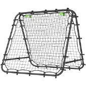 HOMCOM Fußball Rebounder Kickback Tor Rückprallwand Netz beidseitiger Rückprall