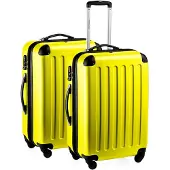 Markenlos Koffer-Set, 164 Liters, Gelb/Gelb