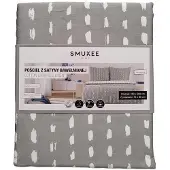 Smukee Baumwollsatin Bettwäsche-Set Grau Wendbar 160x200cm
