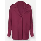 HEINE Strickjacke "Strickjacke Strickjacke mit Fledermausärmeln", Damen, Gr. 40, rot (bordeaux), Modisch, Strickjacken Strickjacke