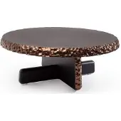 AEA Stilvoller Couchtisch Designer Dunkelbrauner Wohnzimmer Rundtisch
