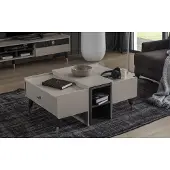 AEA Weißer Kaffeetisch Moderner Sofatisch Holz Couchtisch Wohnzimmer Möbel