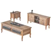 AEA Schreibtisch Bürotisch Sideboard Kommode Büroeinrichtung Klassisch Braun