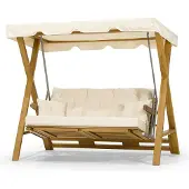 AEA Robuste Beige Gartenschaukel Gartenpendelstuhl Edler Gartenhängesessel