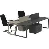 Xl Moebel Gmbh Schreibtisch Arbeitstisch 4-Sitzer Workstation Büromöbel Grau Schwarz