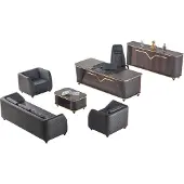 AEA Komplett Arbeitszimmer Set Schreibtisch Sofas Sideboard Büroeinrichtung