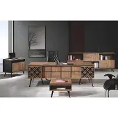 Xl Moebel Gmbh Bürotisch Arbeitszimmermöbel Komplettbüro Schreibtisch 4tlg Holz Braun
