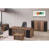 Xl Moebel Gmbh Komplettbüro Büromöbel Schreibtisch Büro Bürotisch Set 4tlg Holz Braun