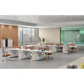 Xl Moebel Gmbh Arbeitsplatz für 6 Personen Arbeitsplatz Schreibtisch Moderne Büroausstattung