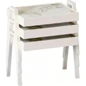 AEA Elegantes weißes Couchtisch-Set aus Holz im modernen Design