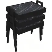 AEA Elegantes schwarzes Couchtisch-Set aus Holz im modernen Design