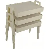 AEA Weiße Holz Couchtisch-Set modern elegant für Wohnzimmer