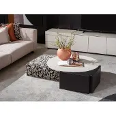 AEA Eleganter Beigefarbener Couchtisch aus Holz im modernen Stil