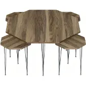 AEA Eleganter Holz-Couchtisch mit Beistelltischen in Braun