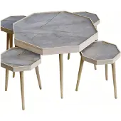 AEA Grauer Holz Couchtisch modern elegant