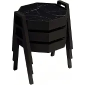 AEA Schwarzes Holz Couchtisch-Set Modern Elegant Wohnzimmermöbel