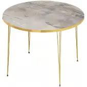 AEA Moderner grauer Couchtisch aus Holz mit Edelstahlrahmen