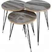 AEA Elegantes graues Couchtisch-Set aus Holz und Metall