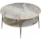 AEA Mehrfarbiger Holz-Couchtisch im modernen Design