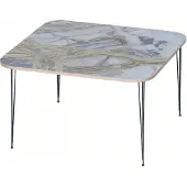 AEA Mehrfarbiger Holz-Edelstahl Couchtisch modern elegant