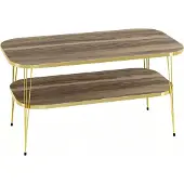 AEA Eleganter brauner Couchtisch aus Holz mit Edelstahl in modernem Design