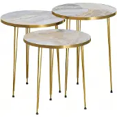 AEA Moderner grauer Couchtisch aus Holz und Edelstahl