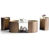 AEA Stilvoller Wohnzimmer-Set Designer Couchtisch 2x Beistelltische