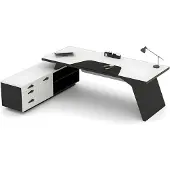 AEA Schreibtisch L-Form Arbeitstisch Bürotisch mit Schrank Schubladen Büro
