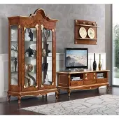 AEA Italienische Wohnzimmer Wohnwand rtv Tv Sideboard Schrank Vitrine Wandregal 3tlg