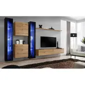 AEA Wohnmöbel Komplett Wohnwand Schrank Wandschrank Set Hänge Vitrine Einrichtung
