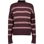 Blue Seven Strickpullover "Pullover mit Stehkragen", Damen, Gr. 40, braun (3940, burgund), 50% Viskose, 28% Polyester, 22% Polyamid, normal, ohne Ausschnitt, Pullover Strickpullover