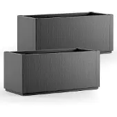 Casaria Blumentopf Ethica 2er-Set Anthrazit Kunststoff 80x36x36cm