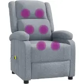 vidaXL Massagesessel Hellgrau Stoff