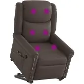 vidaXL Massagesessel mit Aufstehhilfe Elektrisch Glänzend Braun
