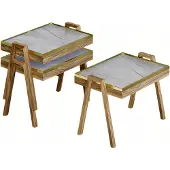AEA Couchtisch-Set Holz Beige Modern Elegant