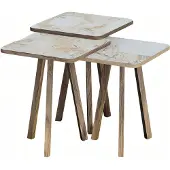 AEA Couchtisch-Set aus Holz in Beige, eleganter moderner Stil