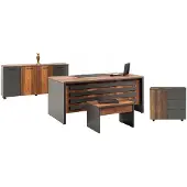 AEA Büroeinrichtung Tisch Sideboard Couchtisch Kommode Holzmöbel Braun Grau