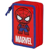 KARACTERMANIA Marvel Spiderman Glide Filled Triple Mäppchen Rot Mann Rot One Size