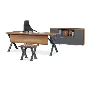 AEA Arbeitszimmer Set Schreibtisch X-Tischbeine mit Couchtisch Sideboard