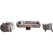 AEA Elegante Graue Wohnzimmer Sofagarnitur Couchtisch Beistelltisch 5tlg