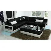 AEA Ledersofa Couch Wohnlandschaft Ecksofa Eck Garnitur Design Modern Sofa L6005B