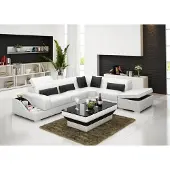 AEA Ledersofa Couch Wohnlandschaft Ecksofa Eck Garnitur Design Modern Sofa G8008D