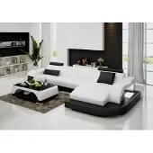 AEA Ledersofa mit USB Wohnlandschaft Ecksofa Eck Garnitur Design Modern Sofa G8009D