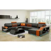 AEA Design Sofa Ecksofa Wohnlandschaft mit Regal Polster Sitz Garnitur Ledersofa USB