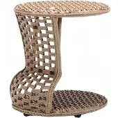 AEA Couchtisch Braun Luxus Rund Möbel Terrasse Design Hochwertig Rattan Modern