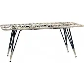 AEA Couchtisch Hochwertig Luxus Rattan Grau Moderner Kaffeetisch Beistell Design